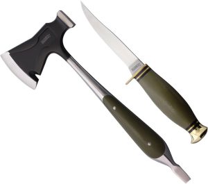 Marbles Hunter Combo Green Micarta Fixed Blade Hatchet Kit