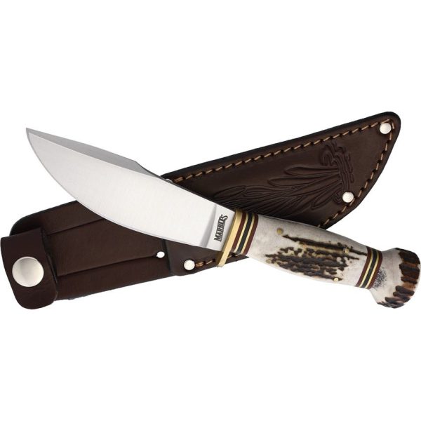 Marbles Woodcraft Fixed Blade 4.25" Stag Handle Hunting Knife