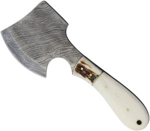 Marbles Damascus Hatchet Smooth Bone Fixed Blade Axe