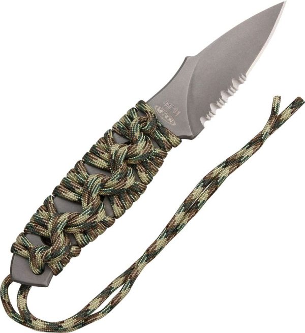 Mission MPU-TI Camo Fixed Blade Knife 3" Serrated Titanium w/ Sheath