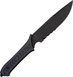 Mission MPT-A2 Black G10 Serrated Fixed Blade