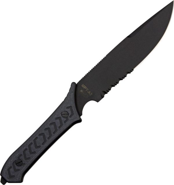 Mission MPT-A2 Black G10 Serrated Fixed Blade