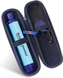 Membrane Solutions Water Filter Straw Blue w/ Case