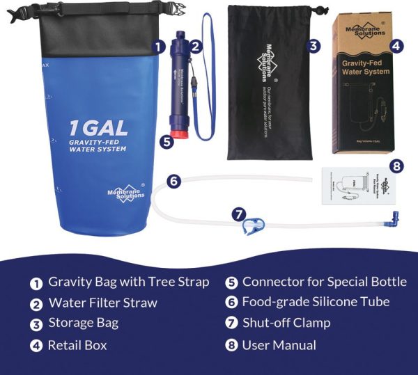 Membrane Solutions Gravity Water Filter Bag 1 Gal