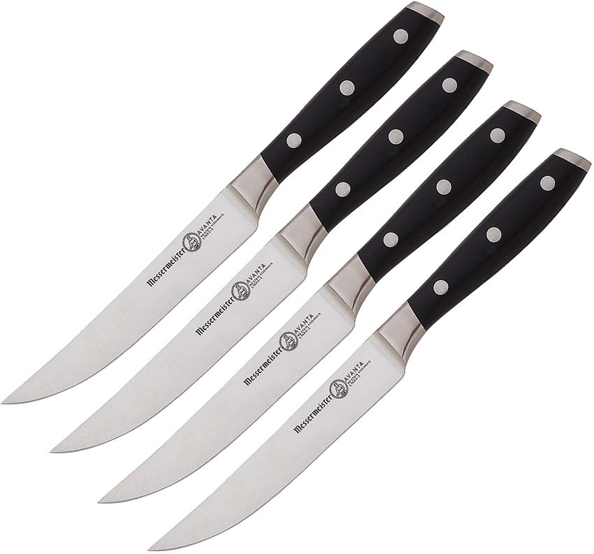 Messermeister Avanta Steak Knife Set 5in Blade Black 4-Pack