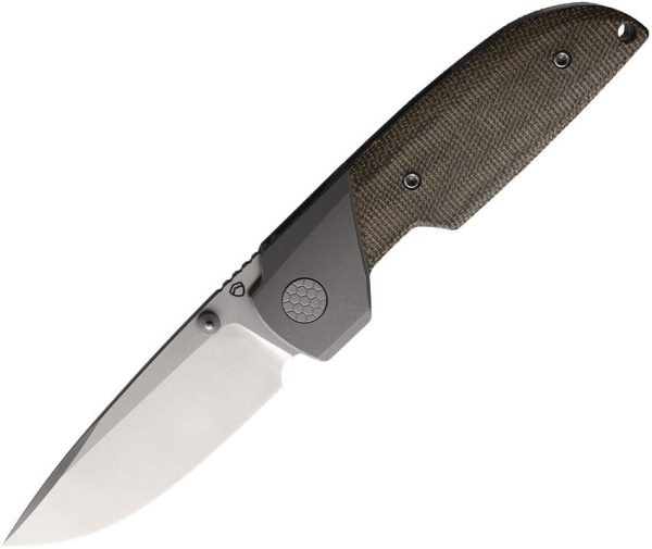 Matsey Basilisk Framelock 3" M390 Green Canvas Micarta Folding Knife