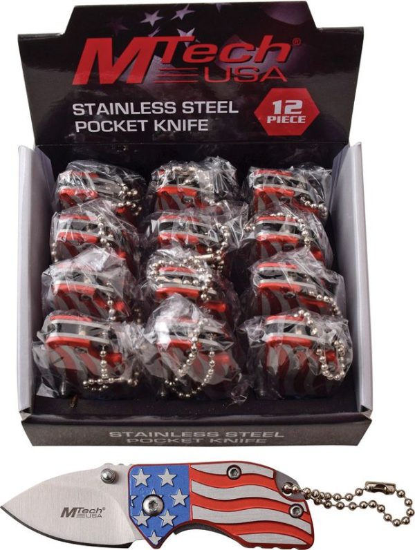 MTech 12 Piece Linerlock Display - American Flag