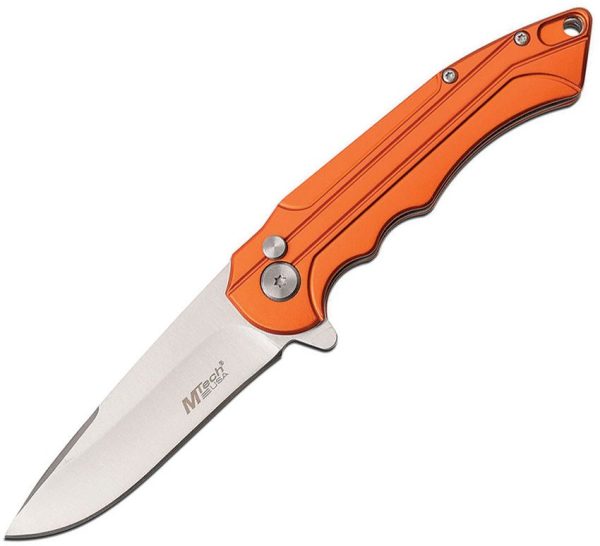 MTech Button Lock Orange Aluminum Folding Knife