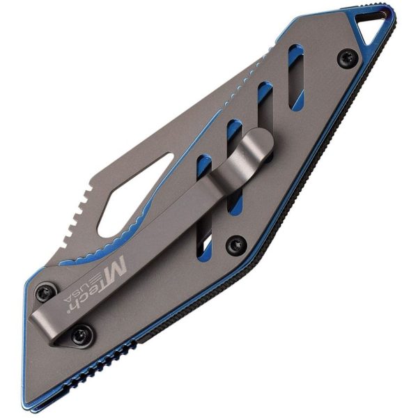 MTech Linerlock Blue TiNi Tanto Folding Knife