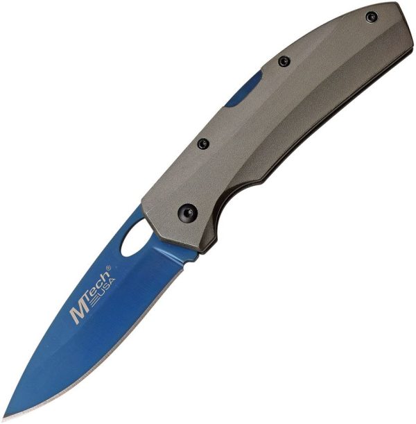 MTech MT1076GY Lockback - Gray Aluminum TiNi Blade