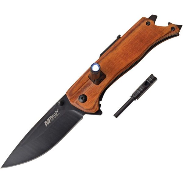 MTech Linerlock Brown Pakkawood - Multi-Tool EDC
