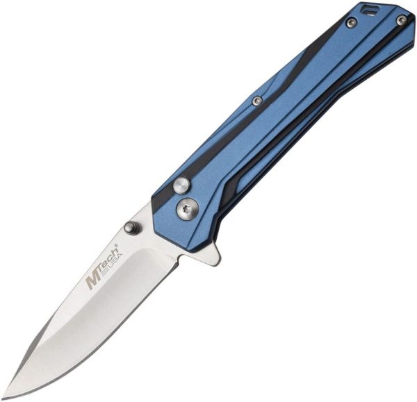 MTech Button Lock Blue Aluminum EDC