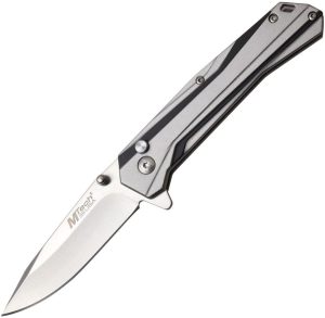 MTech Button Lock Folding Knife 3.25" Blade Gray