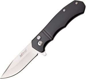MTech Button Lock Black Aluminum Folder