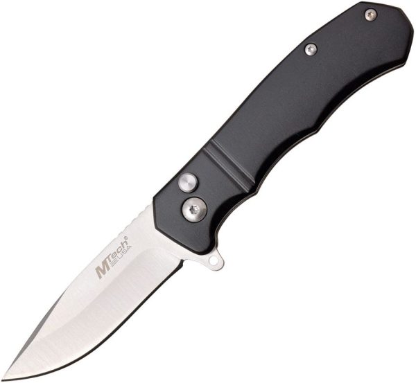 MTech Button Lock Black Aluminum Folder