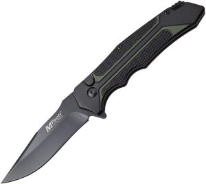 MTech Button Lock Green Aluminum Blade