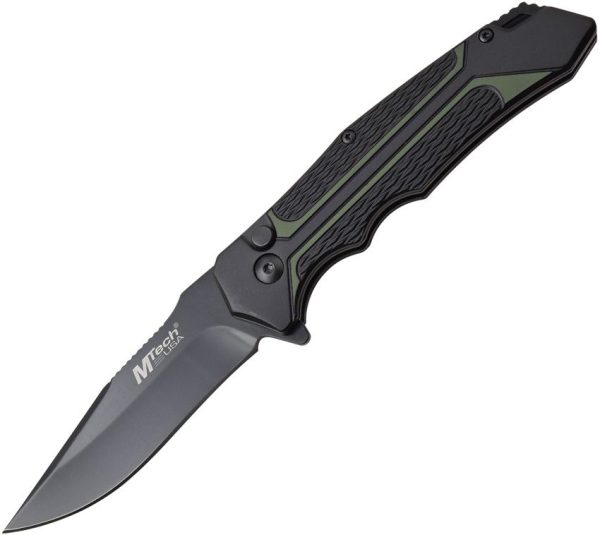 MTech Button Lock Green Aluminum Blade