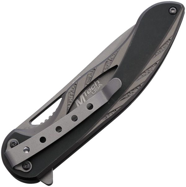 Mtech MT2013 Linerlock Folding Knife - Black Aluminum