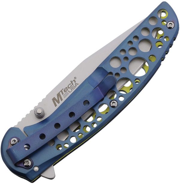 Mtech MT2015 Linerlock Tanto Knife - Blue Yellow