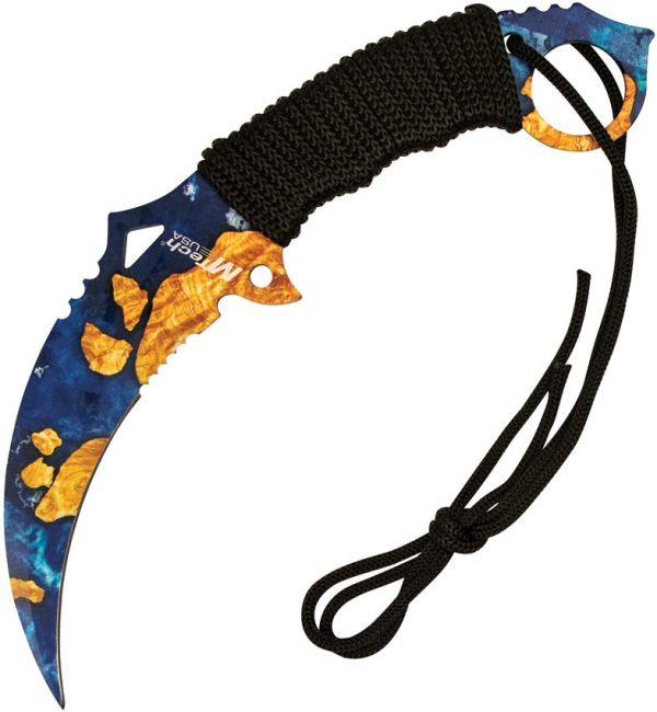 Mtech MT2076 Karambit Fixed Blade - Blue Gold