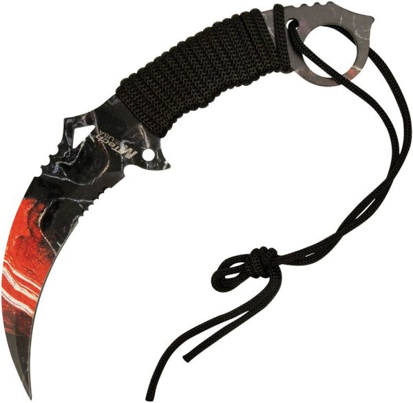 Mtech MT2076 Karambit Fixed Blade - Red Serrated