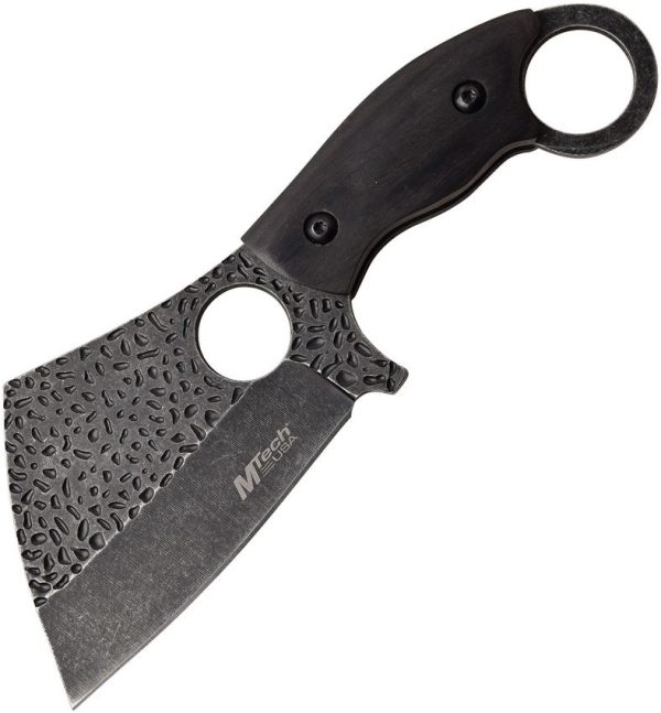 MTech Fixed Blade 3.5in Black Stonewash - Pakkawood Handle