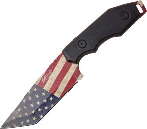 MTech American Flag Fixed Blade - Black Pakkawood