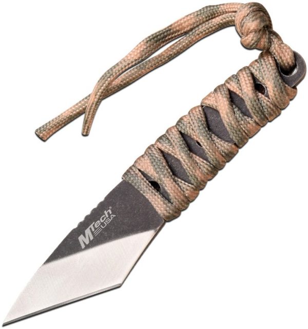 Mtech Neck Knife Camo - Paracord Handle Fixed Blade