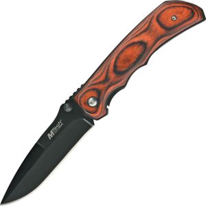 MTech Linerlock - Brown Pakkawood Handle