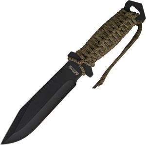 MTech Combat Knife Fixed Blade - OD Green Cord Wrap