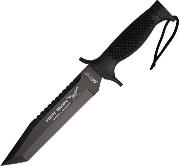 MTech First Recon Tanto Fixed Blade Sawback Black