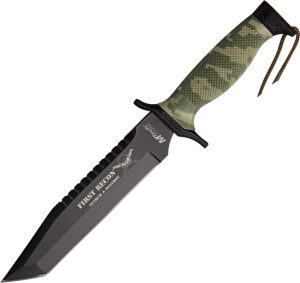 MTech First Recon Tanto Fixed Blade Sawback Camo
