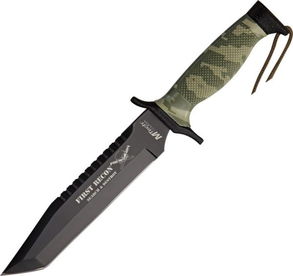 MTech First Recon Tanto Fixed Blade Sawback Camo