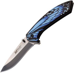 MTech Butterfly Framelock Assisted Blue Drop Point