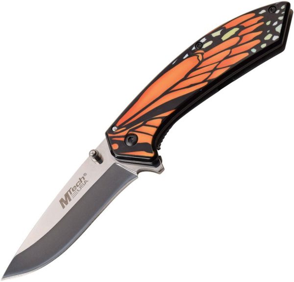 MTech Butterfly Framelock A/O Orange Handle Knife