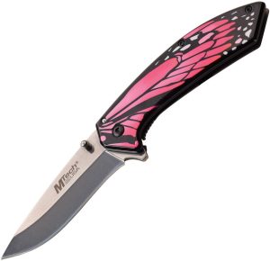 MTech Butterfly Framelock A/O Pink Handle Knife