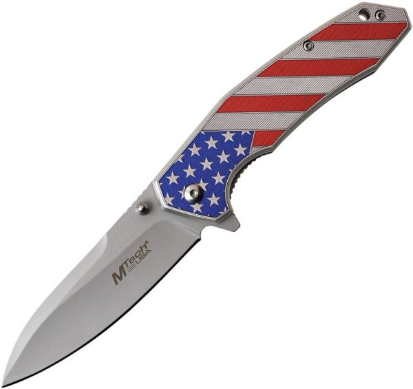 MTech American Flag Linerlock A/O Aluminum Knife