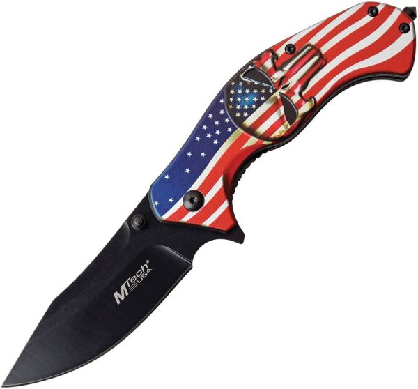 MTech American Flag Linerlock A/O Assisted Opening Knife
