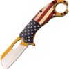 MTech Linerlock A/O American Flag 2.5 Inch Blade
