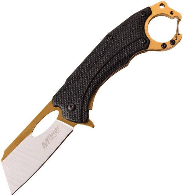 MTech Linerlock A/O Gold/Black 2.5 Inch Knife