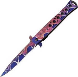 MTech Linerlock A/O Swirl Purple Embossed Knife