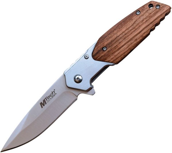 MTech Linerlock A/O Zebrawood - Drop Point Blade