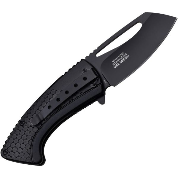 Mtech Linerlock A/O Black - Wharncliffe Aluminum Handle