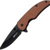 MTech Linerlock Brown Aluminum Assisted Opening