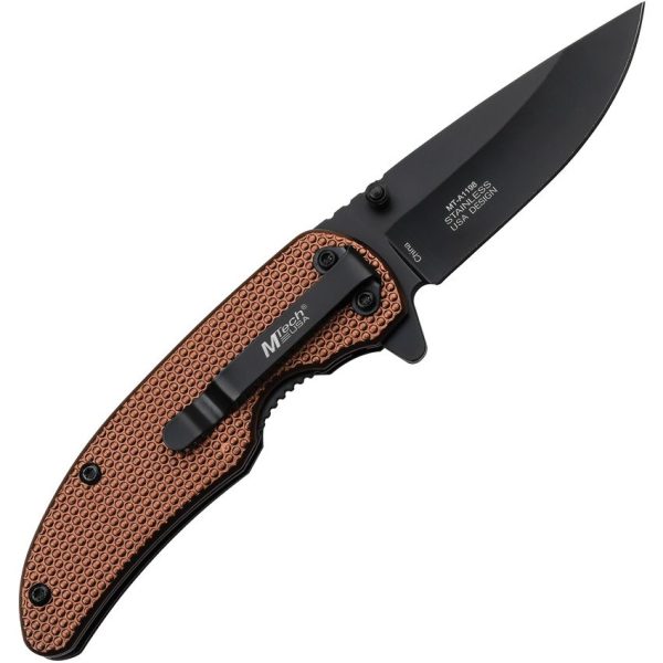 MTech Linerlock Brown Aluminum Assisted Opening