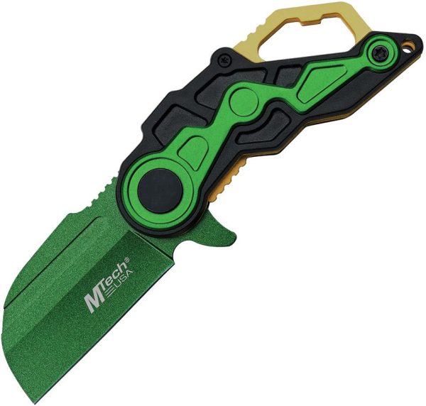 Mtech Linerlock A/O Green - TiNi Wharncliffe Blade