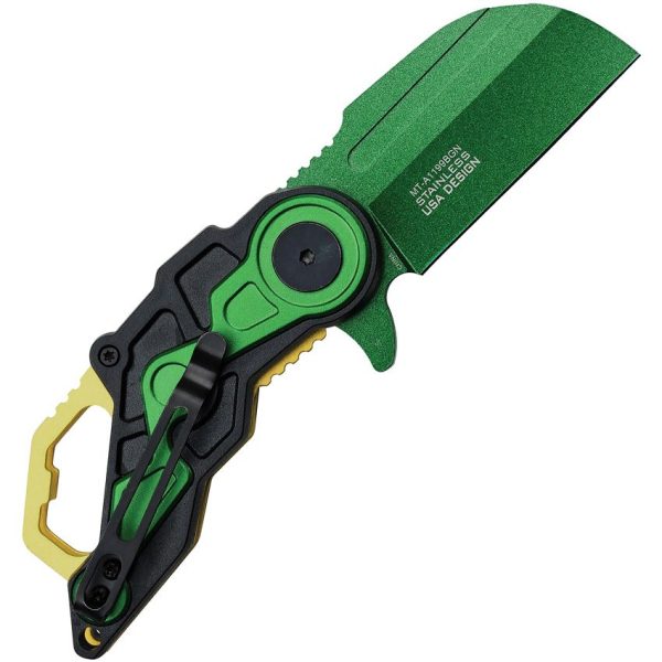 Mtech Linerlock A/O Green - TiNi Wharncliffe Blade