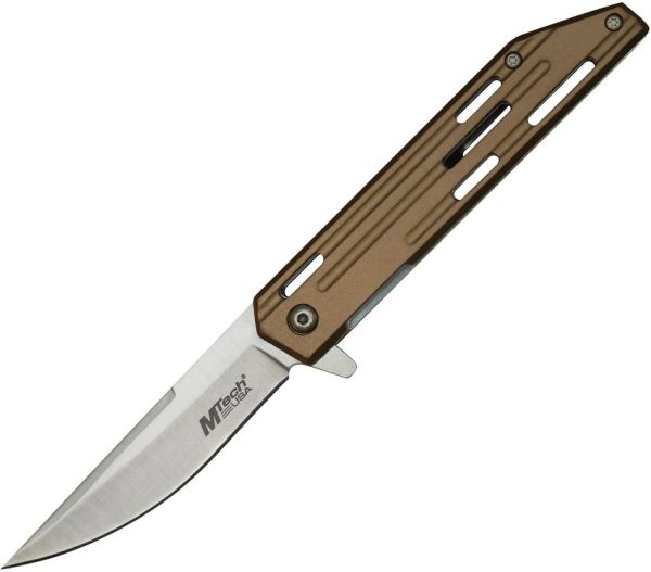 Mtech MTA1200 Linerlock Assisted Opening - Tan Aluminum