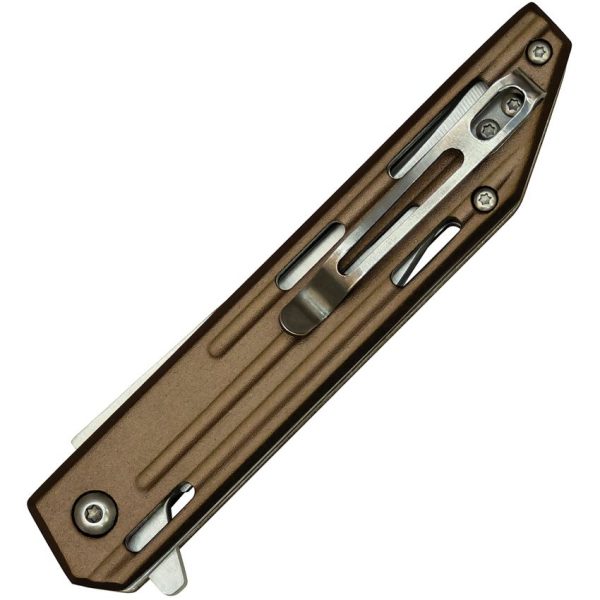 Mtech MTA1200 Linerlock Assisted Opening - Tan Aluminum