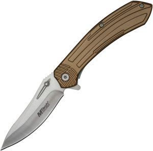 Mtech MTA1201 Linerlock Assisted Opening - Tan Aluminum
